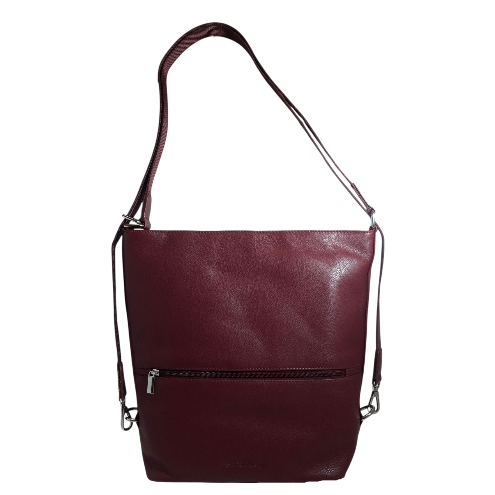 Dámska kožená kabelka batoh vínová - Sendi Design Maronol