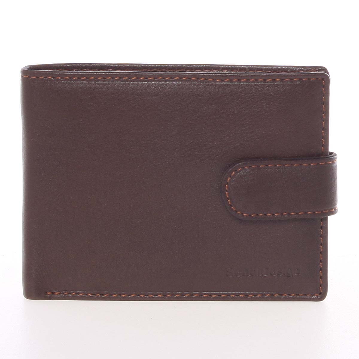 Pánska hnedá kožená peňaženka sa zápinky - SendiDesign Prejem