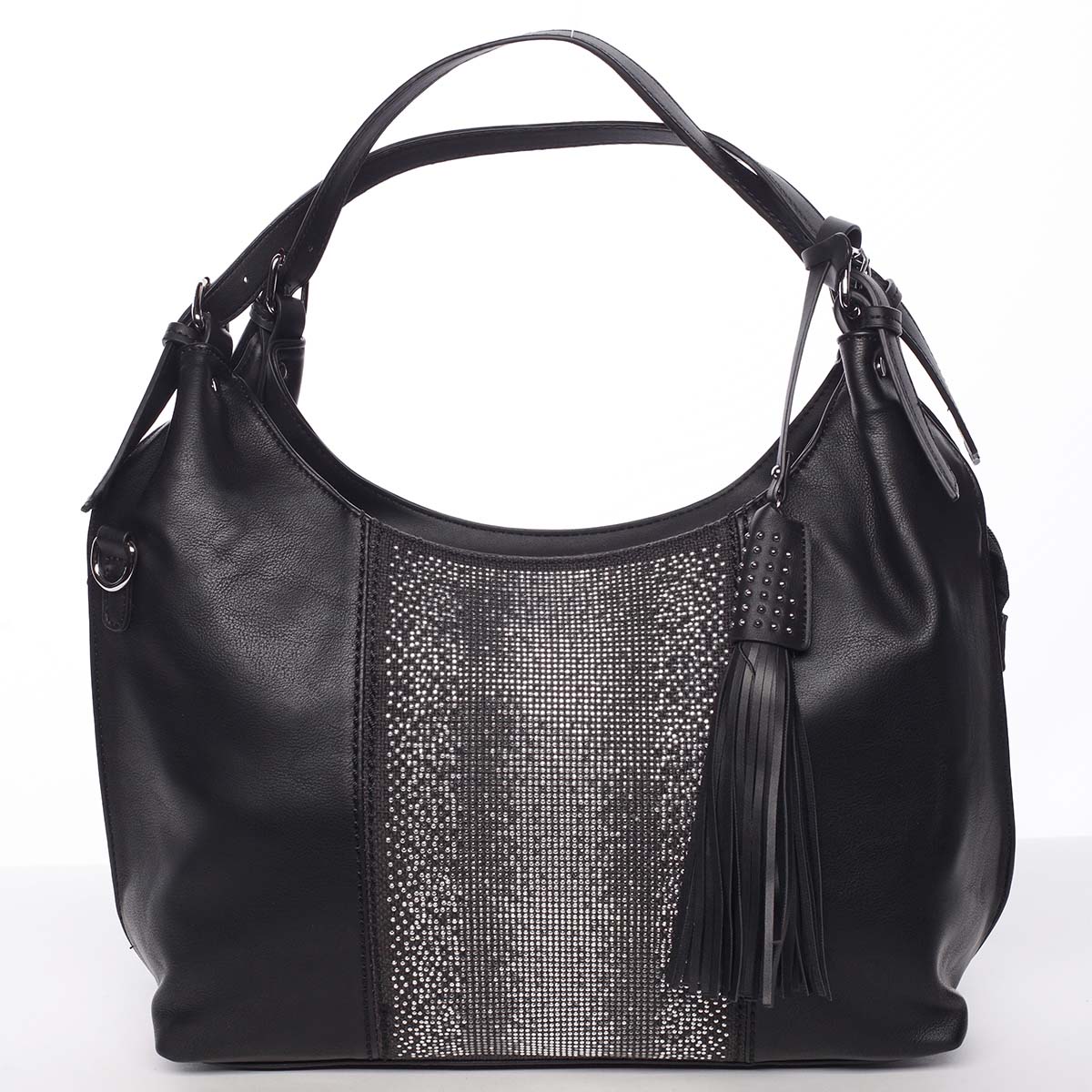 Luxusná čierna dámska kabelka cez rameno - Maria C Parisa