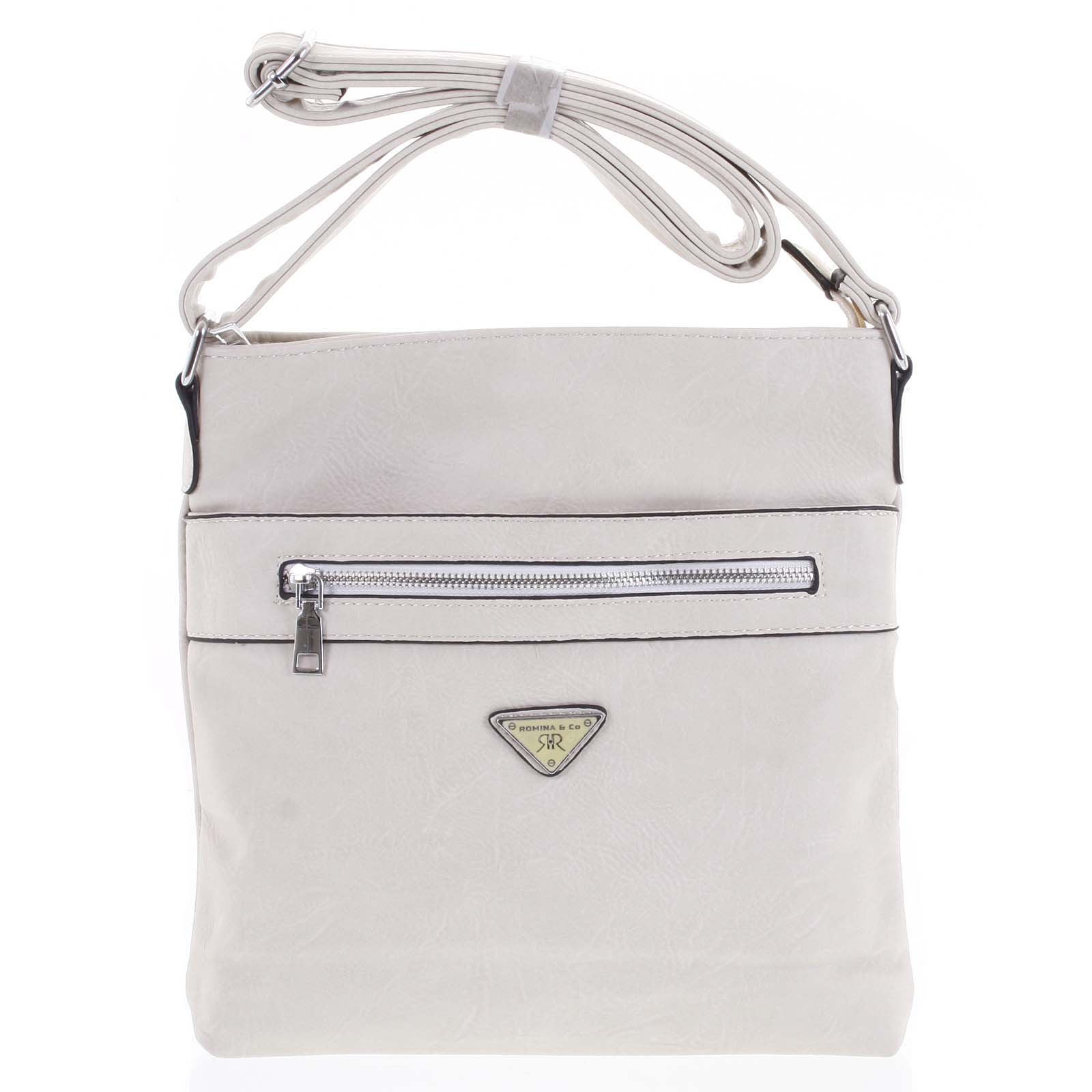 Trendy mäkká crossbody kabelka svetlobéžová - Delami Devyn