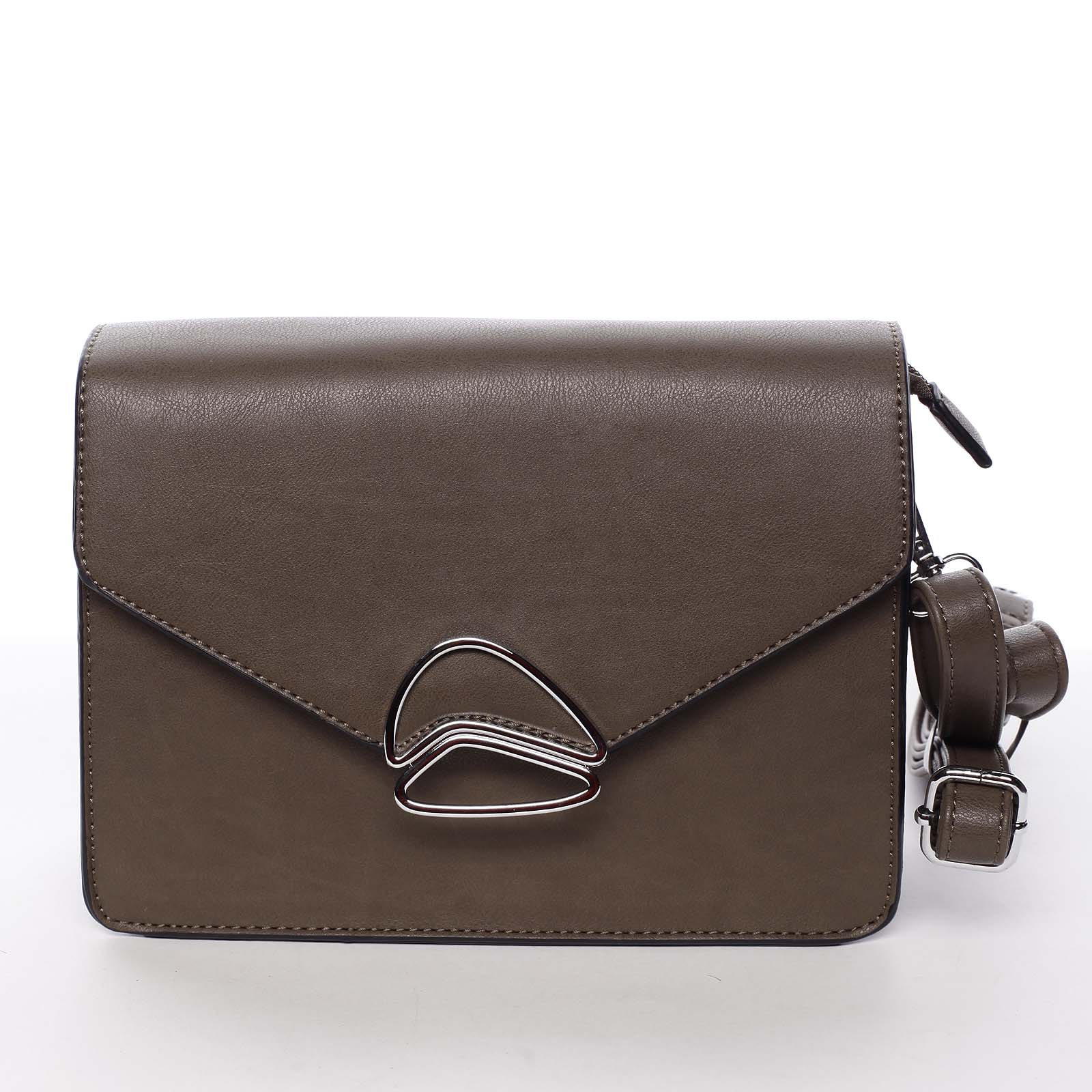 Luxusná dámska pevná crossbody kabelka khaki - Silvia Rosa Sibella