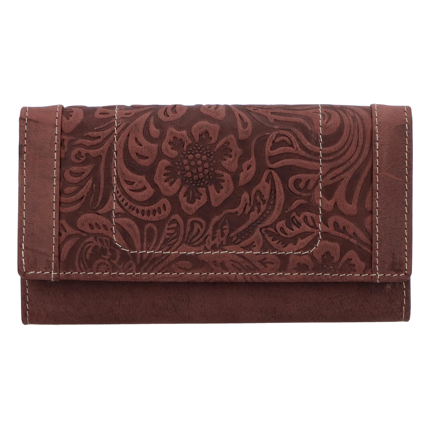 Kožená peňaženka bordová so vzorom - Tomas Mayana