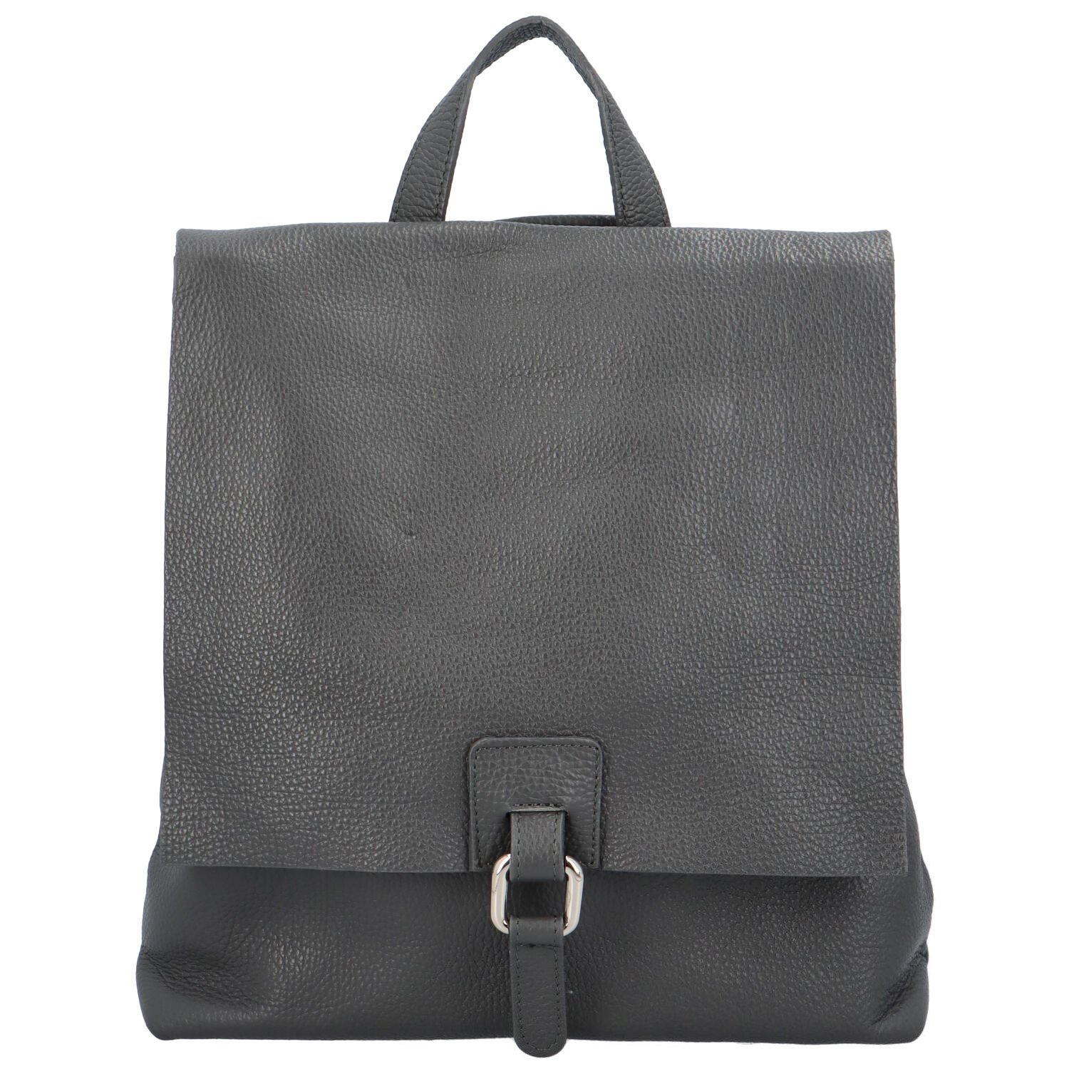 Dámsky kožený batôžtek kabelka tmavo šedý - ItalY Francesco šedá