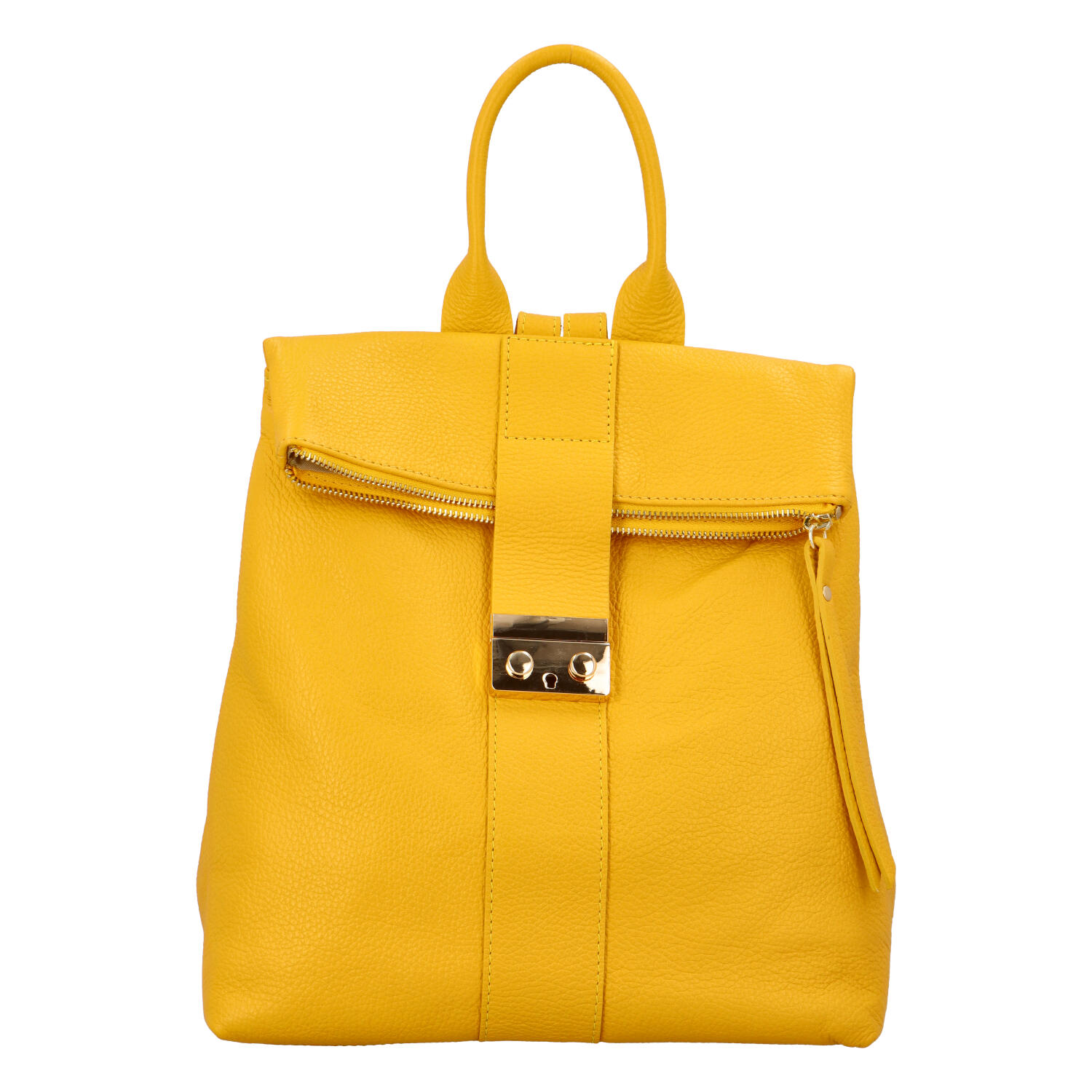 Dámsky kožený batoh žltý - ItalY Ahmedus žltá