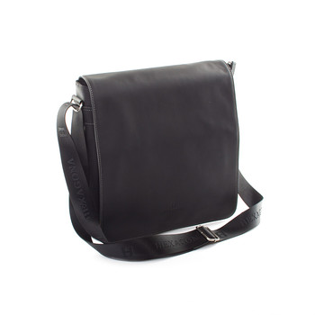Čierna kožená taška cez rameno Hexagona 299163