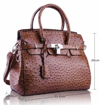 Kabelka s imitáciou pštrosej kože LS Fashion LS00140A vo farbe nude