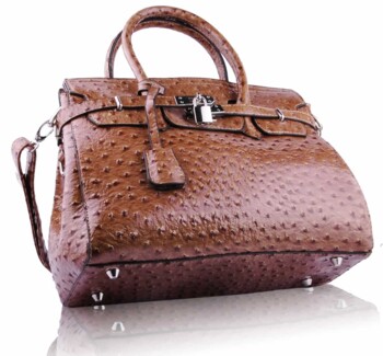 Kabelka s imitáciou pštrosej kože LS Fashion LS00140A vo farbe nude