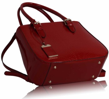 Červená elegantná lesklá kabelka LS00176