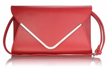 Červená elegantná listová kabelka LSE00166A