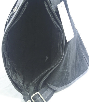 Čierna kožená taška cez plece Hexagona 469563