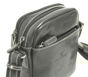 Čierna luxusná kožená taška na doklady Hexagona 123477