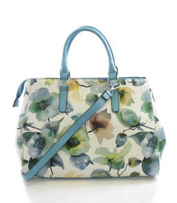 Tyrkysová kvetovaná kabelka Delami D597