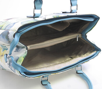 Tyrkysová kvetovaná kabelka Delami D597