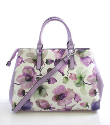 Fialová kvetovaná kabelka Delami D597