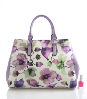 Fialová kvetovaná kabelka Delami D597