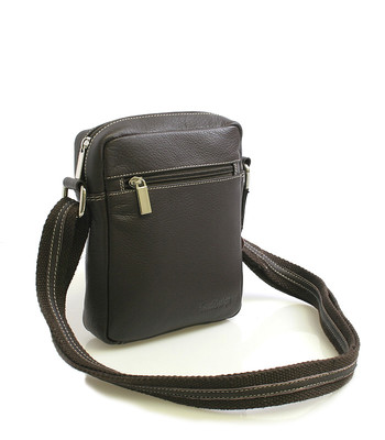 Tmavo-hnedá luxusná kožená taška IG714
