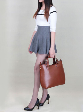 Tmavo hnedá kabelka L&S fashion LS00267