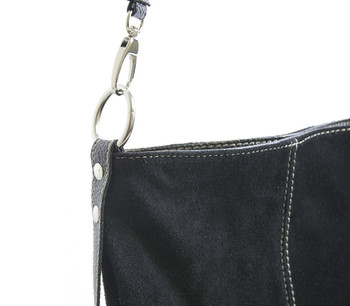 Dámska kabelka čierna kožená crossbody - ItalY 10062