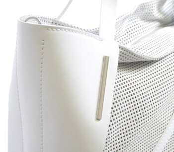 Bílá perforovaná kožená kabelka ItalY 11041