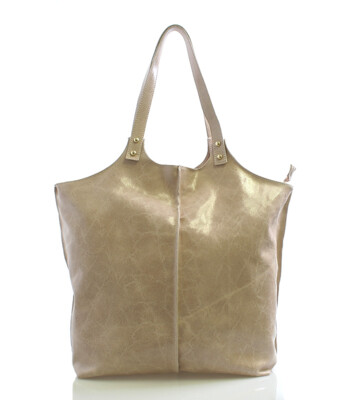 Luxusná pudrová velká kožená kabelka ItalY 12021