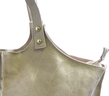 Luxusná pudrová velká kožená kabelka ItalY 12021