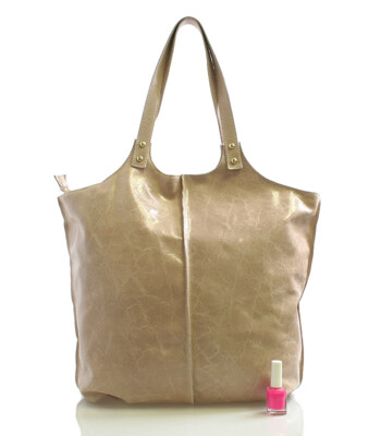 Luxusná pudrová velká kožená kabelka ItalY 12021