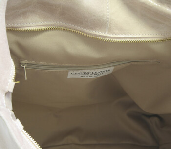 Luxusná pudrová velká kožená kabelka ItalY 12021