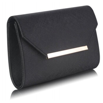 Luxusná čierna listová kabelka LS Fashion 0293