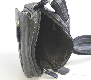 Luxusná čierna kožená taška cez rameno Hexagona xman