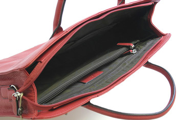 Dámska kabelka červená kožená - Hexagona 462698