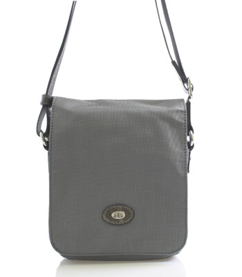 Sivá crossbody kabelka Hexagona Nina s koženými detailmi