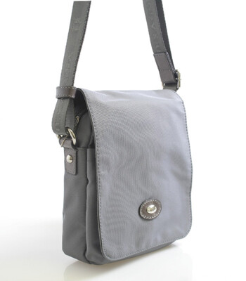 Sivá crossbody kabelka Hexagona Nina s koženými detailmi