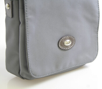 Sivá crossbody kabelka Hexagona Nina s koženými detailmi