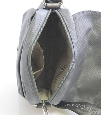Sivá crossbody kabelka Hexagona Nina s koženými detailmi