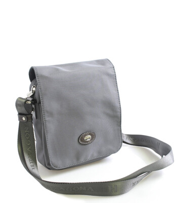 Sivá crossbody kabelka Hexagona Nina s koženými detailmi