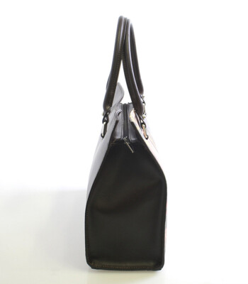 Hnedá kožená kabelka ItalY Picasso s potlačou