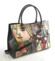 Hnedá kožená kabelka ItalY Picasso s potlačou