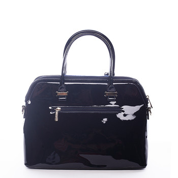 Modrá lakovaná kabelka s chlpami David Jones Annora