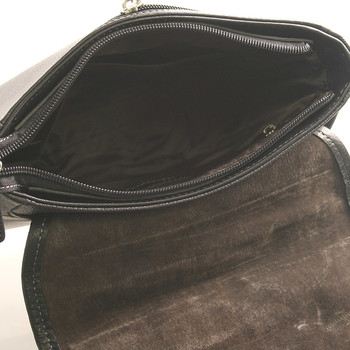 Čierna kožená taška cez rameno Hexagona 461326