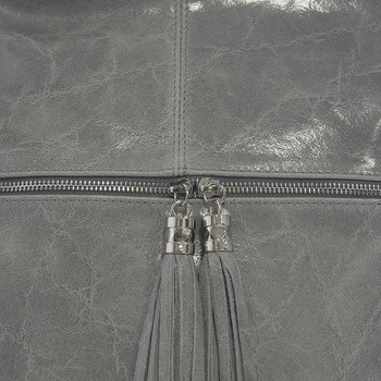 Šedá kožená veľká crossbody kabelka ItalY Isabel