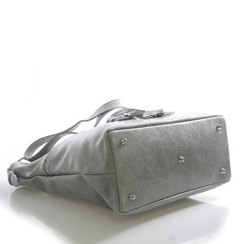 Šedá kožená veľká crossbody kabelka ItalY Isabel