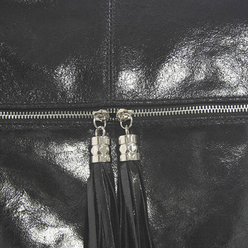 Čierna kožená veľká crossbody kabelka ItalY Isabel