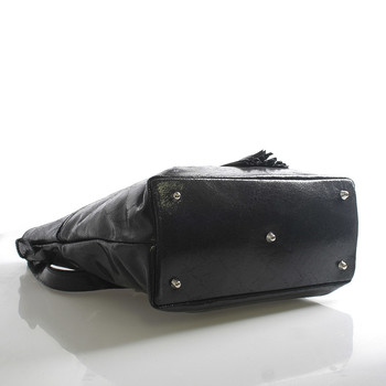 Čierna kožená veľká crossbody kabelka ItalY Isabel