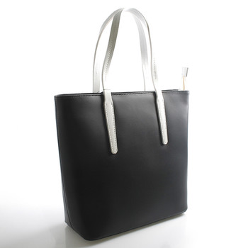 Čierna kožená kabelka shopper ItalY Sierra