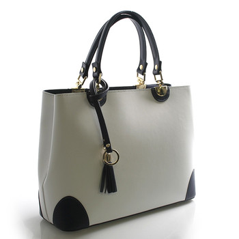 Bielo modrá luxusná kožená kabelka ItalY Roderica