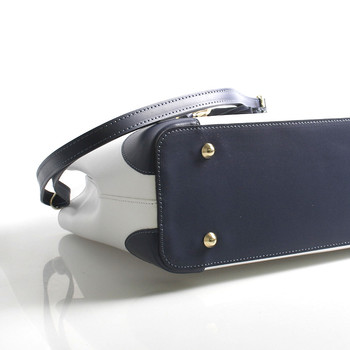 Bielo modrá luxusná kožená kabelka ItalY Roderica