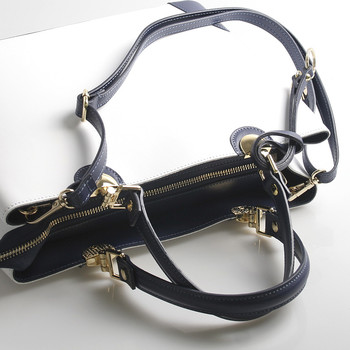 Bielo modrá luxusná kožená kabelka ItalY Roderica