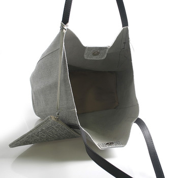 Šedá veľká kožená kabelka shopper ItalY Gwen