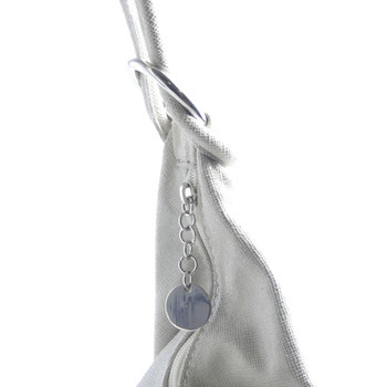 Béžová lesklá kožená kabelka cez rameno Italo Amadea