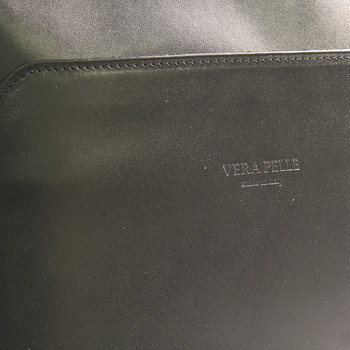 Čierna kožená kabelka cez plece ItalY Lydia